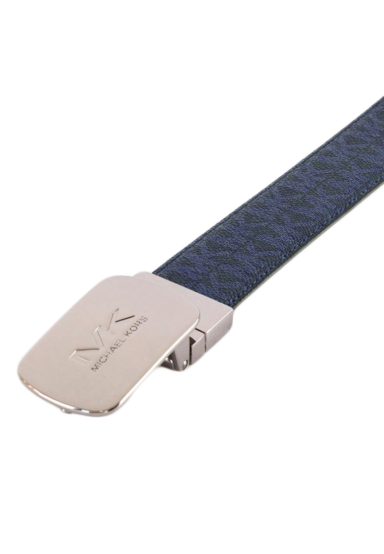 Michael Kors Mens Reversible Belt Signature Plaque Buckle Belt 34MM - Admiral