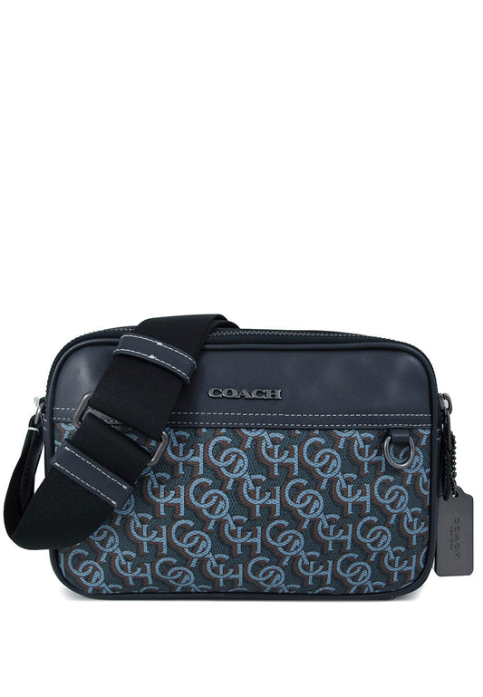 Coach Mens Graham Crossbody With Signature Monogram Print - Navy