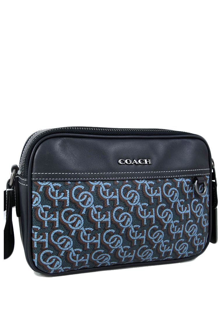 Coach Mens Graham Crossbody With Signature Monogram Print - Navy