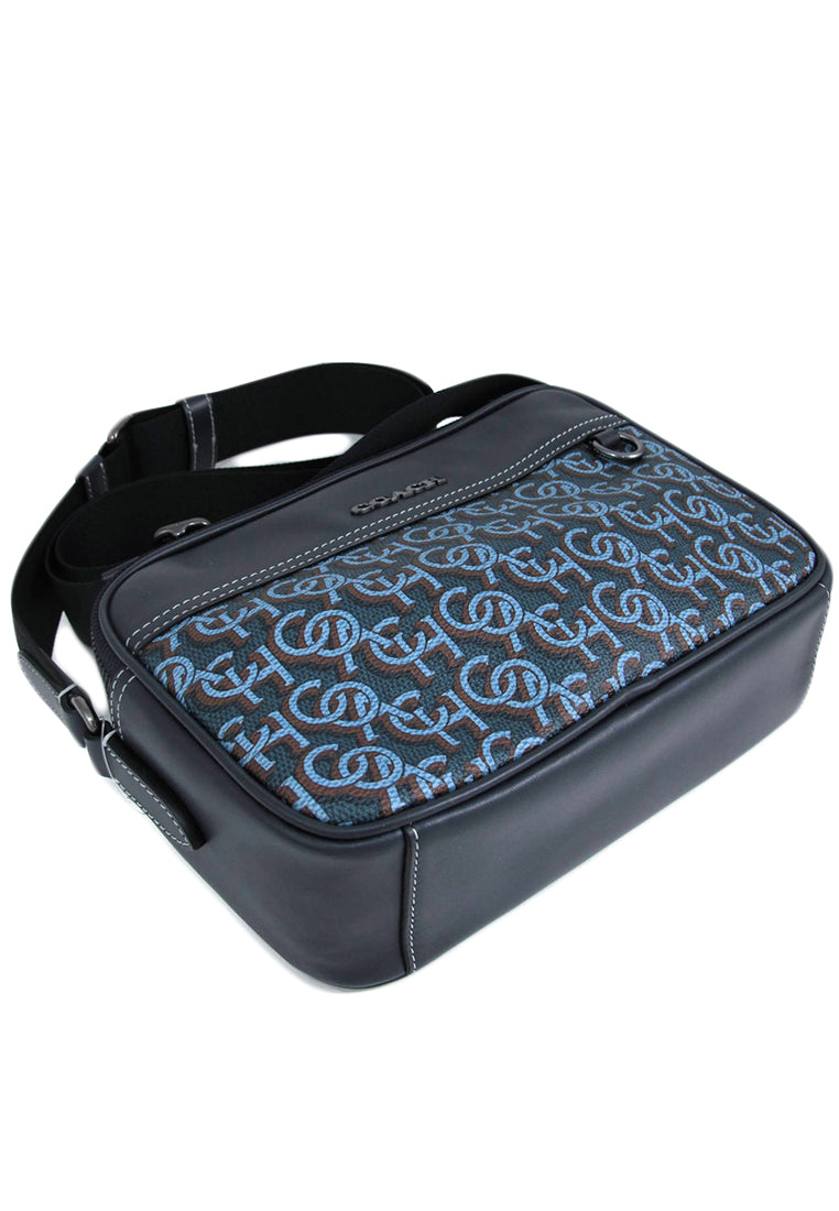 Coach Mens Graham Crossbody With Signature Monogram Print - Navy