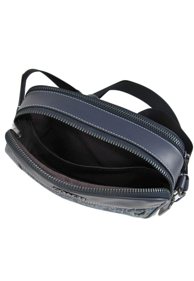 Coach Mens Graham Crossbody With Signature Monogram Print - Navy