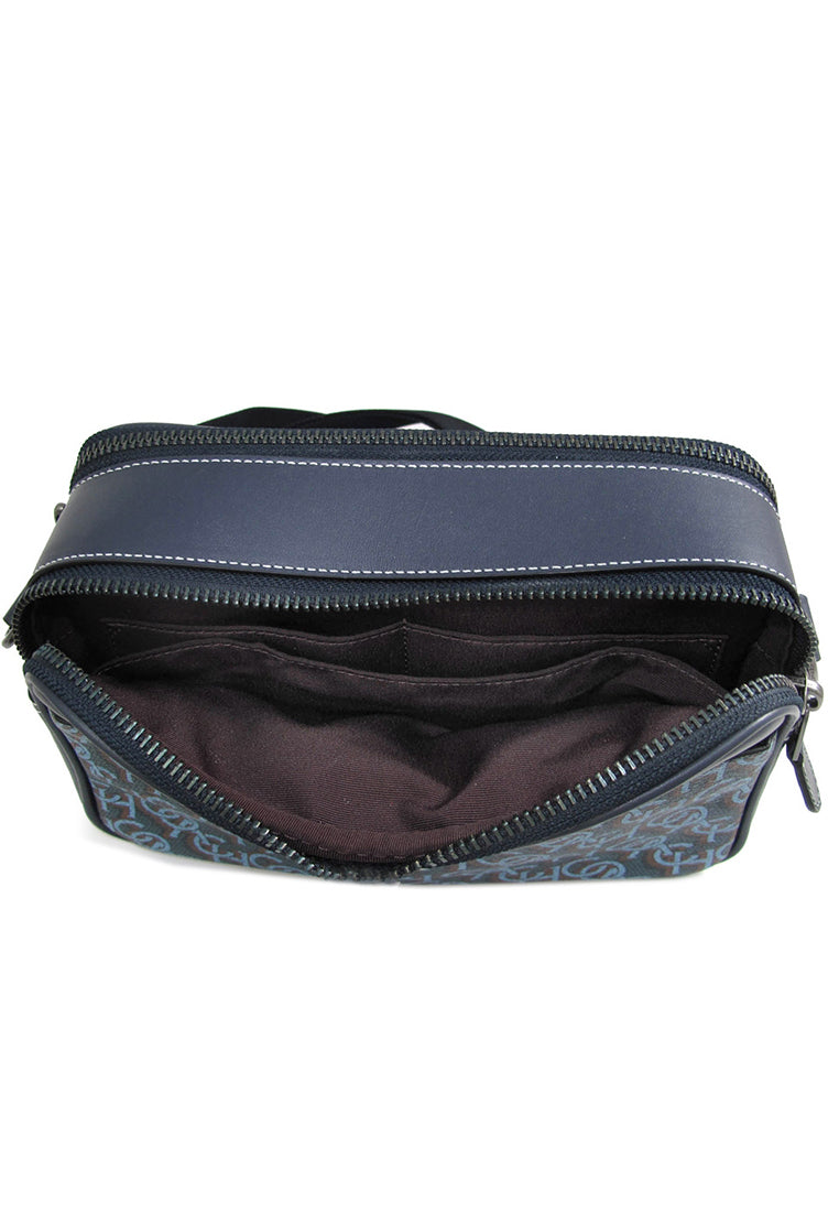 Coach Mens Graham Crossbody With Signature Monogram Print - Navy