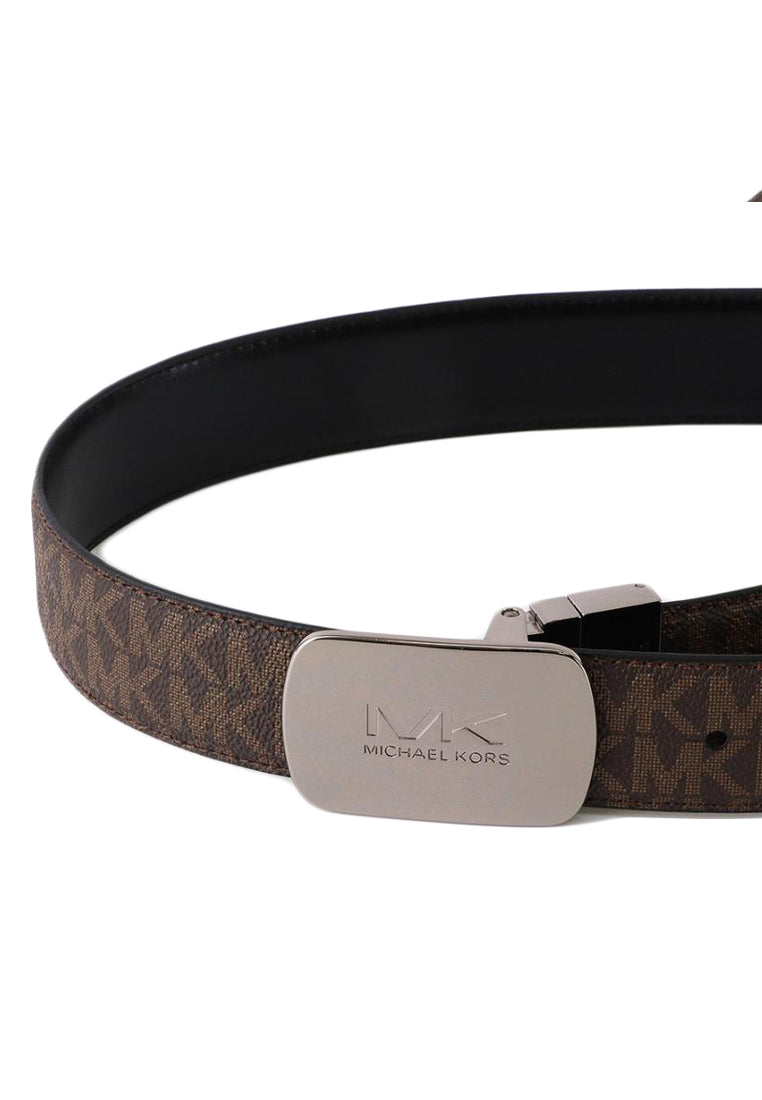 Michael Kors Reversible Belt Signature Plaque Buckle Belt 34MM - Brown