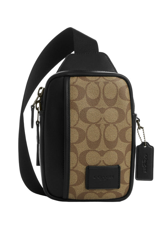 Coach Mens Edge L Pack In Signature Canvas - Brown/Black