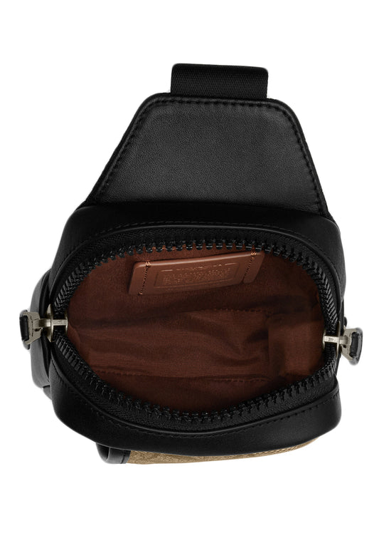 Coach Mens Edge L Pack In Signature Canvas - Brown/Black