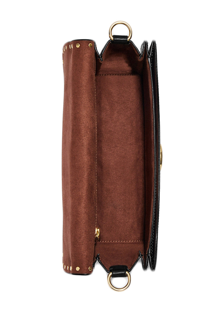 Coach Morgan Shoulder Bag In Colorblock Signature Canvas With Rivets - Dark Brown