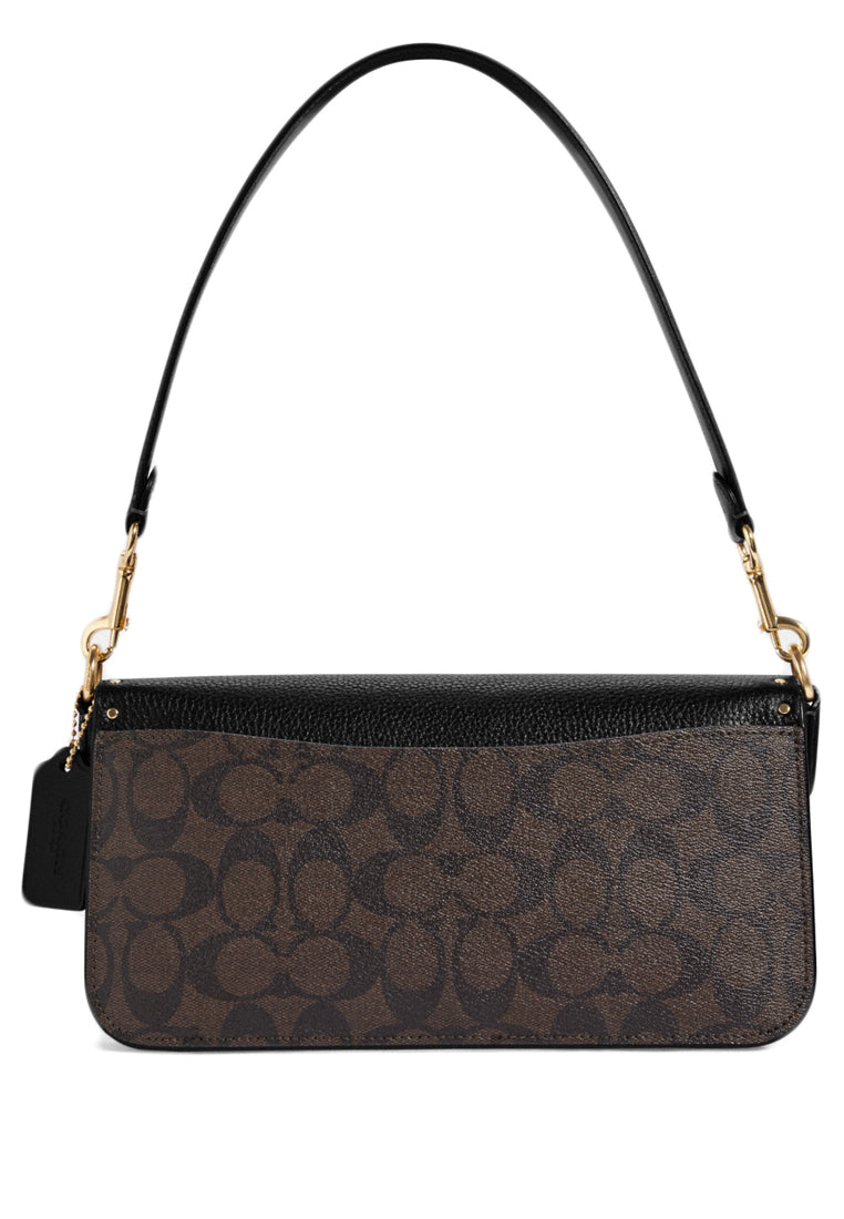Coach Morgan Shoulder Bag In Colorblock Signature Canvas With Rivets - Dark Brown
