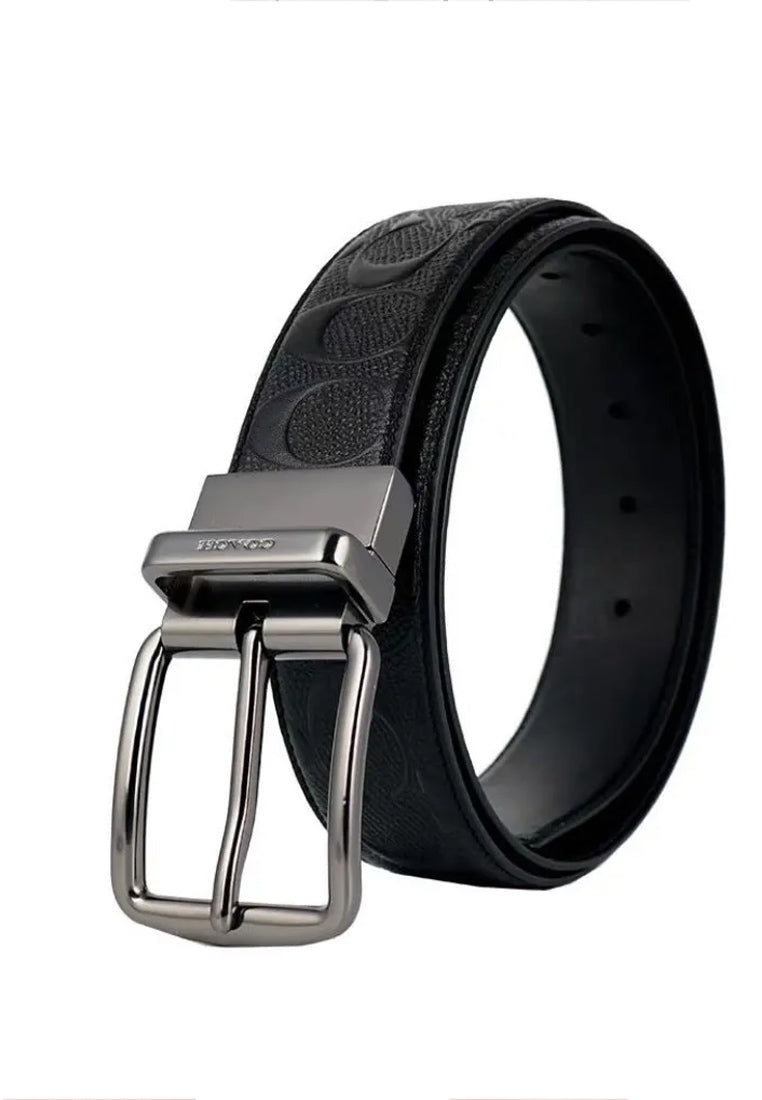 Coach Mens Wide Harness Cut To Size Reversible Signature Leather Belt 38MM - Black