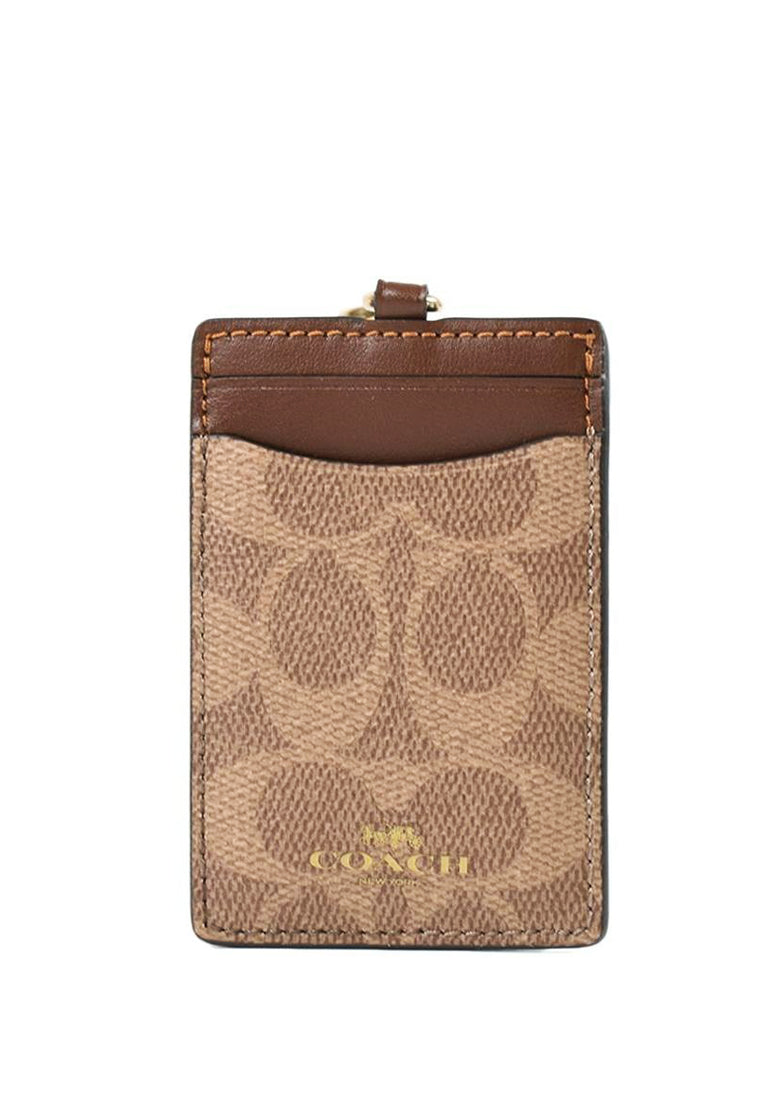 Coach ID Lanyard In Signature Canvas - Tan/Brown
