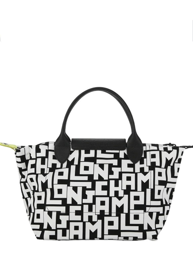Longchamp Le Pliage LGP Small Top Handle Bag - White/Black