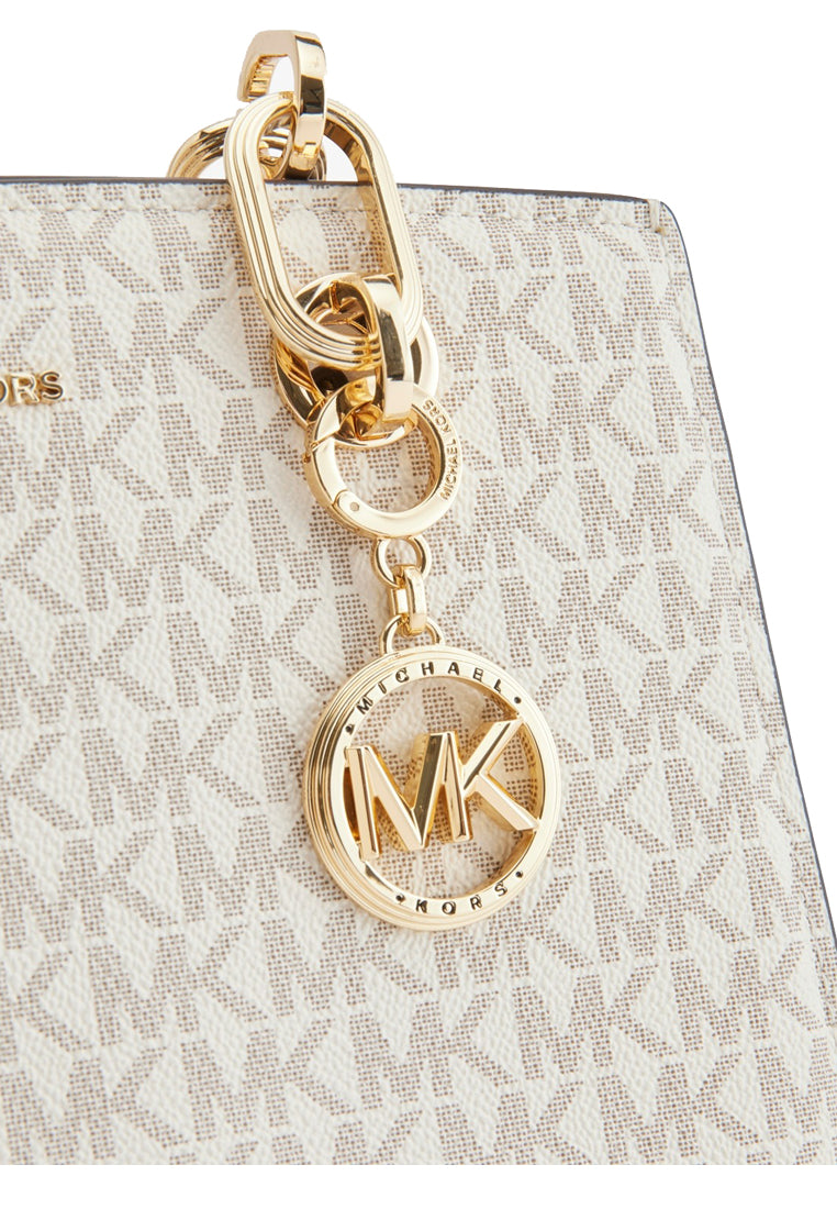 Michael Kors Cynthia Small Signature Logo Satchel - Vanilla