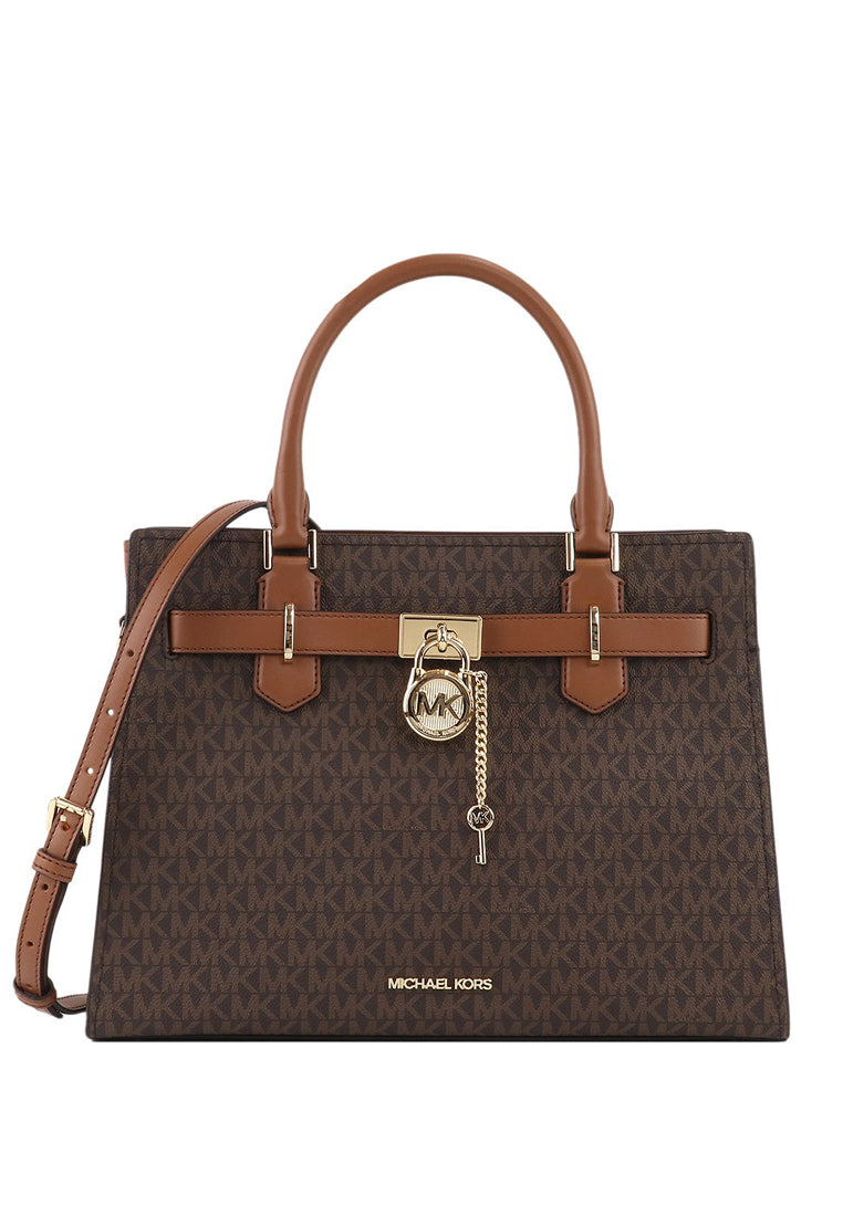 Michael Kors Hamilton Medium Logo Satchel - Brown