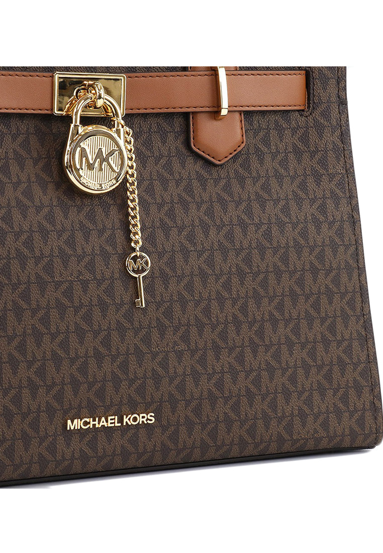 Michael Kors Hamilton Medium Logo Satchel - Brown