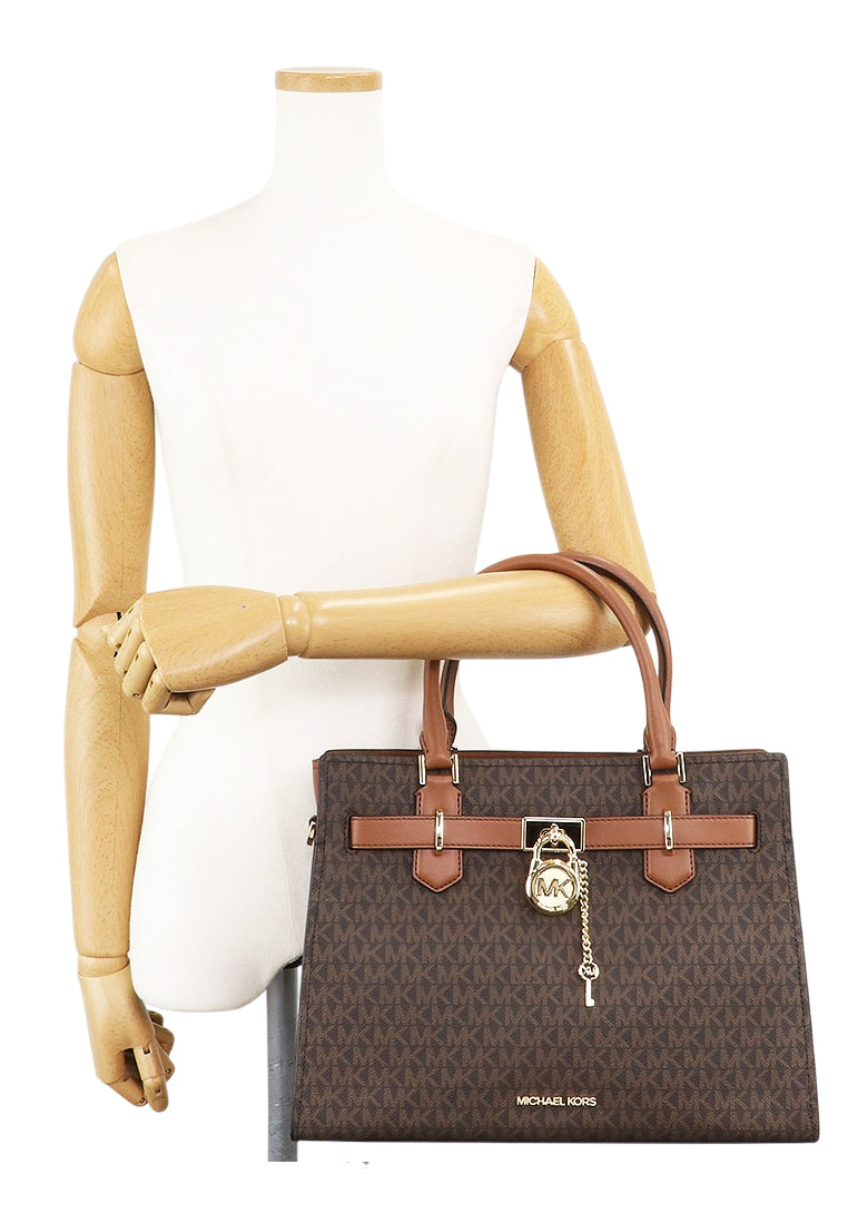 Michael Kors Hamilton Medium Logo Satchel - Brown