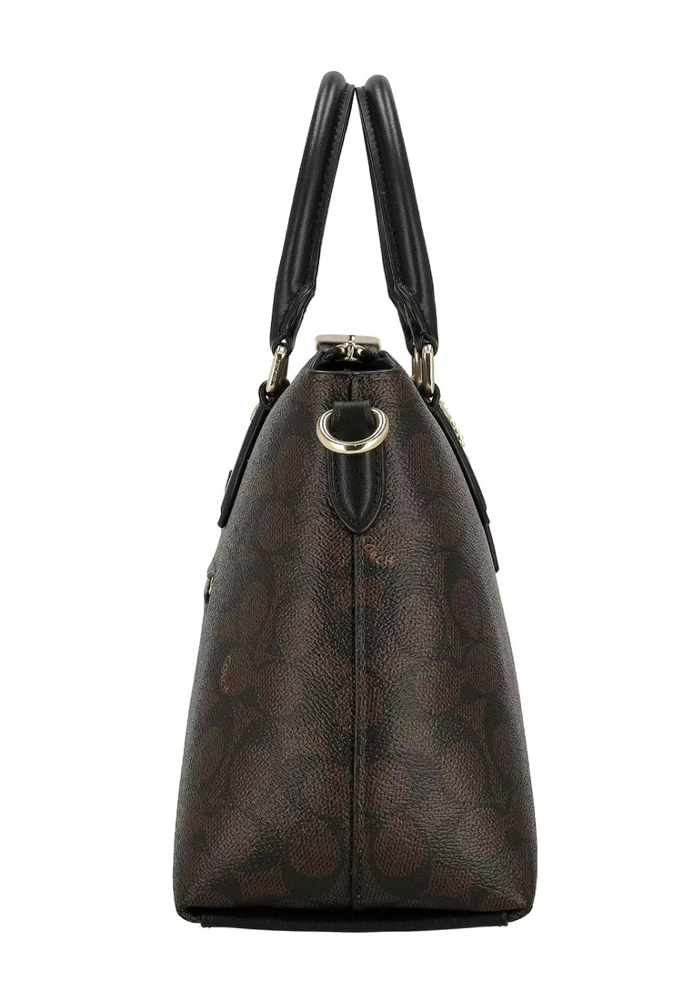 Coach Georgia Satchel Bag In Signature Canvas - Walnut/Black