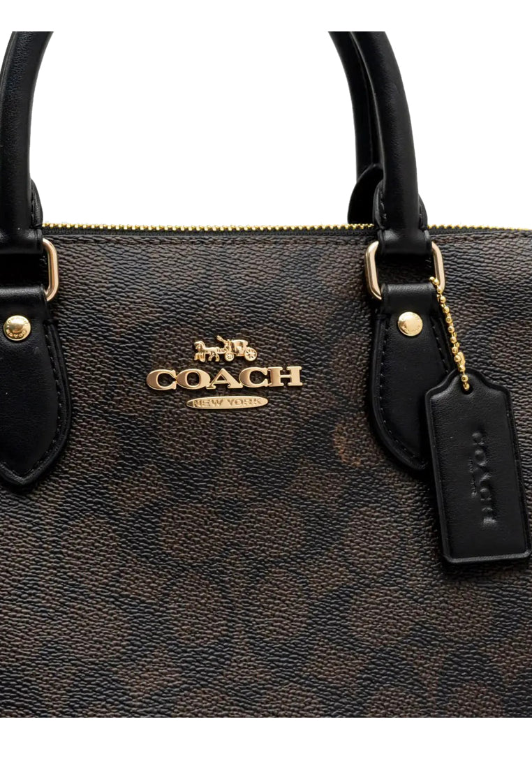 Coach Georgia Satchel Bag In Signature Canvas - Walnut/Black