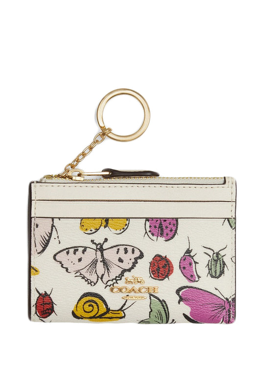 Coach Mini Skinny ID Case With Creature Print - White/Multi