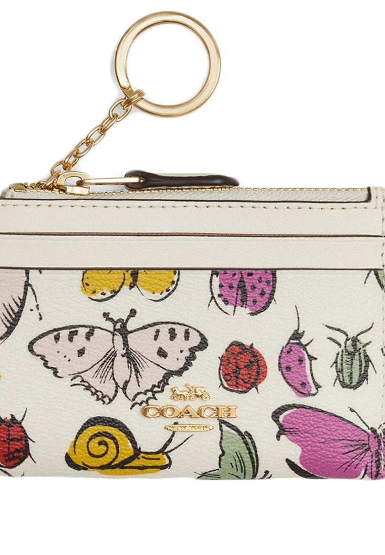 Coach Mini Skinny ID Case With Creature Print - White/Multi