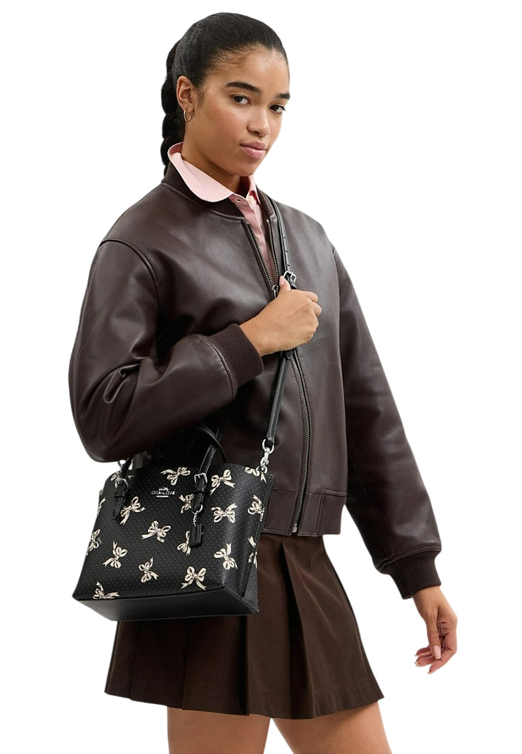 Coach Mollie Tote 25 With Bow Print - Black