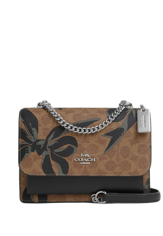 Coach Klare Crossbody Bag In Signature Canvas With Bow Print - Brown