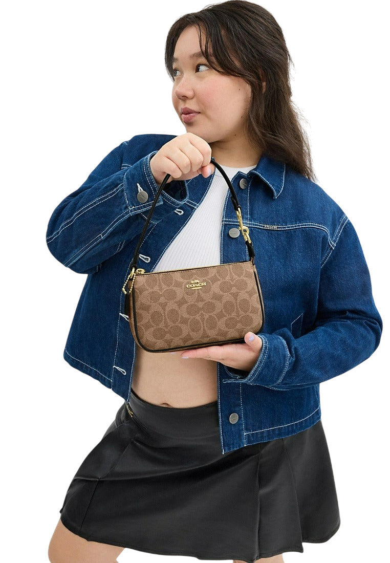Coach Nolita 19 In Signature Canvas - Tan/Black