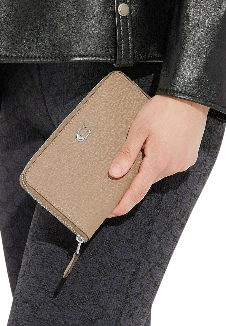 Coach Medium Zip Around Wallet - Taupe