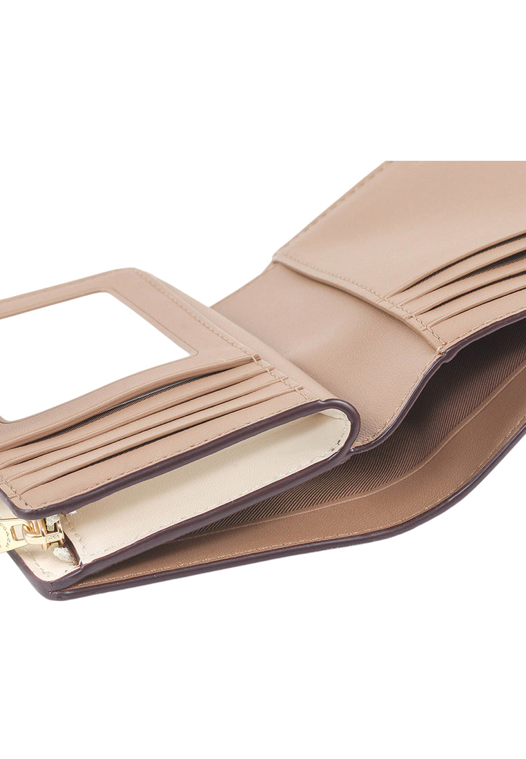 Coach Medium Corner Zip Wallet In Signature Canvas - Sand White