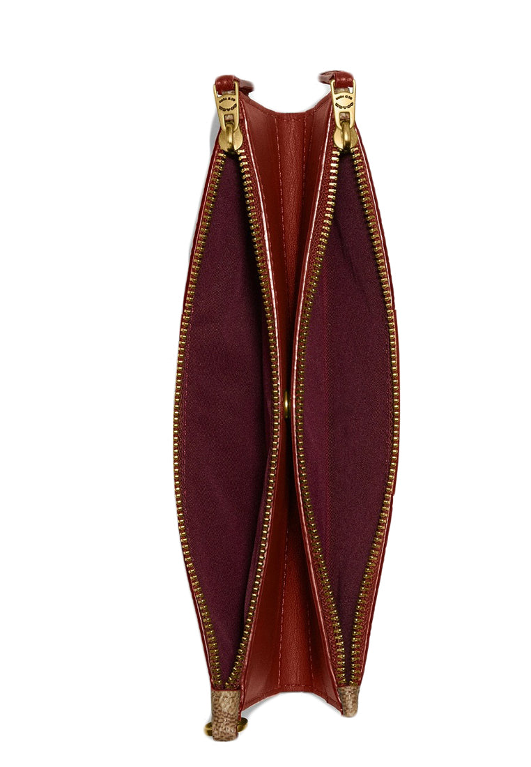 Coach Double Zip Wallet In Signature Canvas - Tan Rust