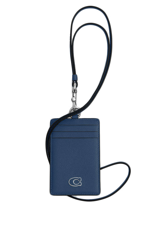 Coach Mens ID Lanyard With Signature Canvas - Deep Blue