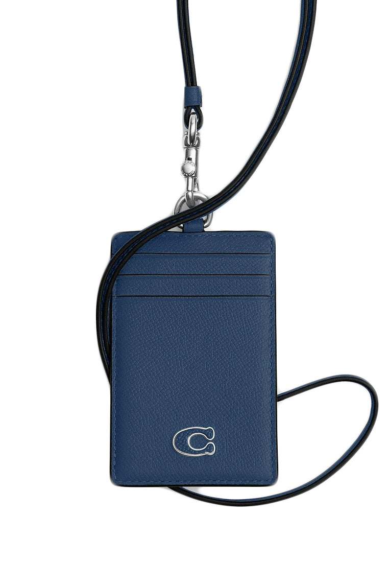 Coach Mens ID Lanyard With Signature Canvas - Deep Blue