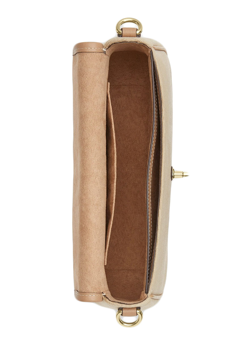 Coach Hadley Shoulder Bag With Signature Canvas - Dark Natural