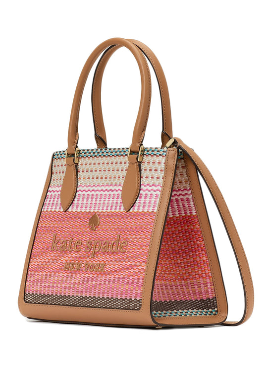 Kate Spade Ellie Straw Small Tote - Pink Multi