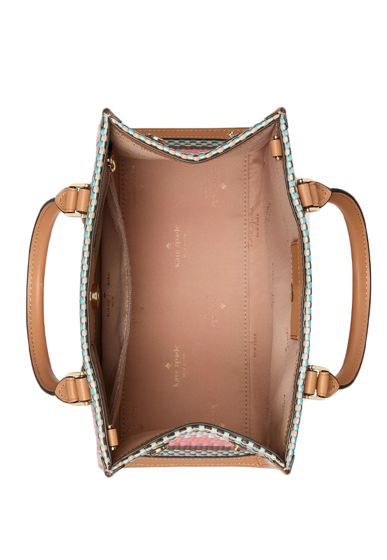 Kate Spade Ellie Straw Small Tote - Pink Multi