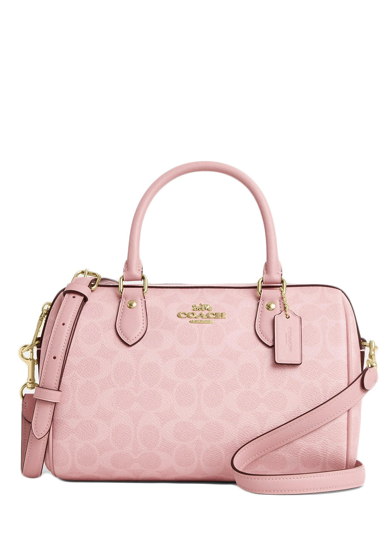 Coach Rowan Satchel Bag In Signature Canvas - Powder Pink