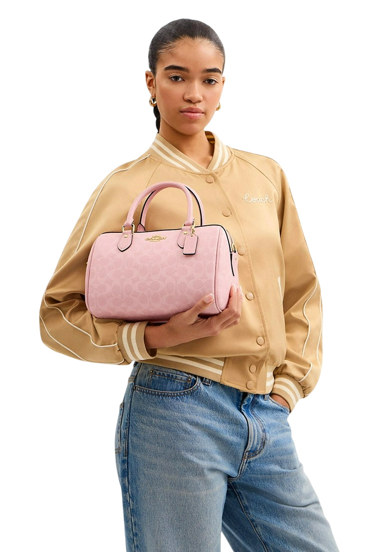 Coach Rowan Satchel Bag In Signature Canvas - Powder Pink