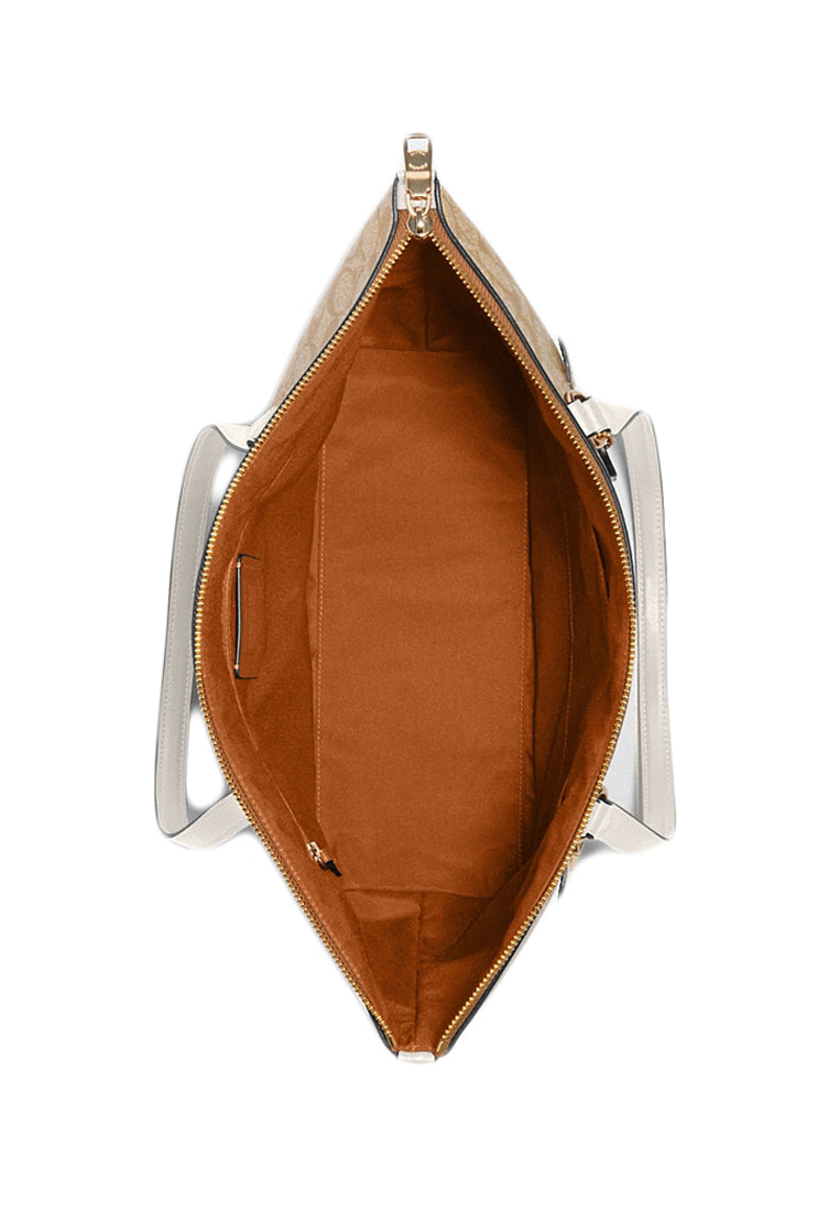 Coach Signature Gallery Tote Bag - Light Brown/White
