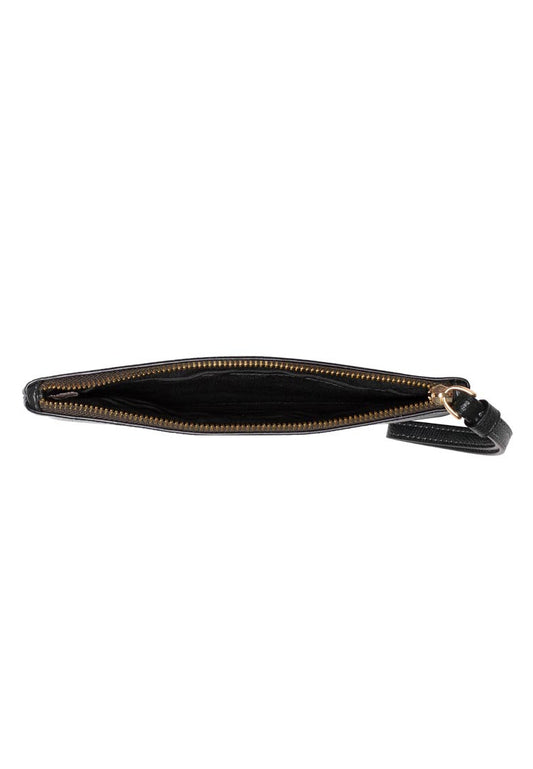 Coach Large Wristlet In Crossgrain Leather- Black