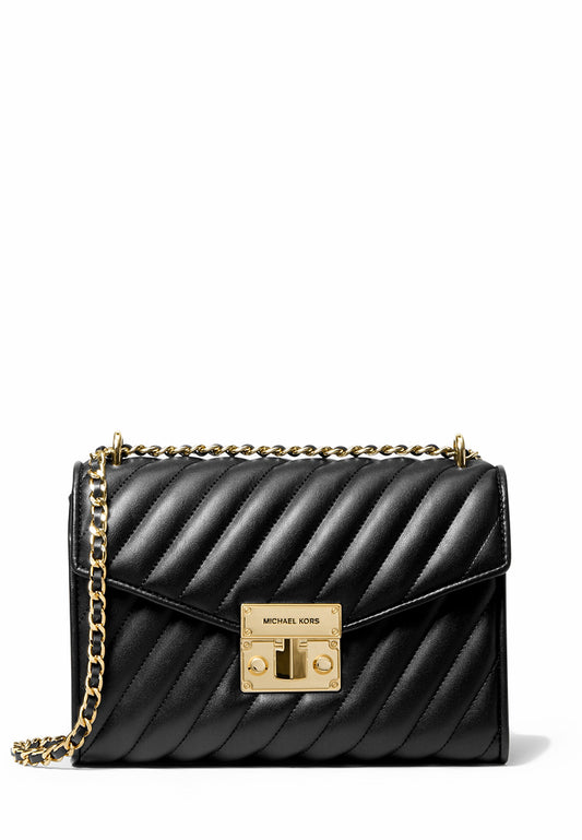 Michael Kors Rose Medium Quilted Shoulder Bag - Black