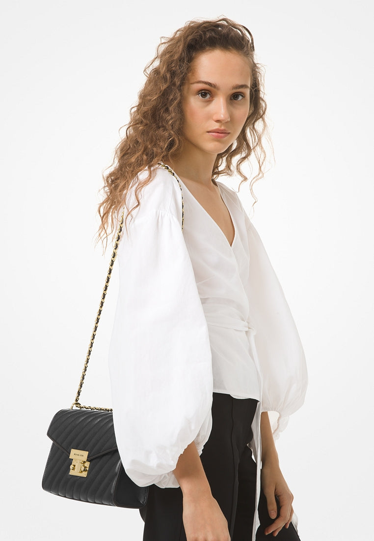 Michael Kors Rose Medium Quilted Shoulder Bag - Black