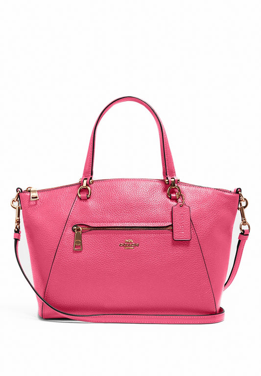 Coach Pebbled Leather Prairie Satchel - Fuchsia