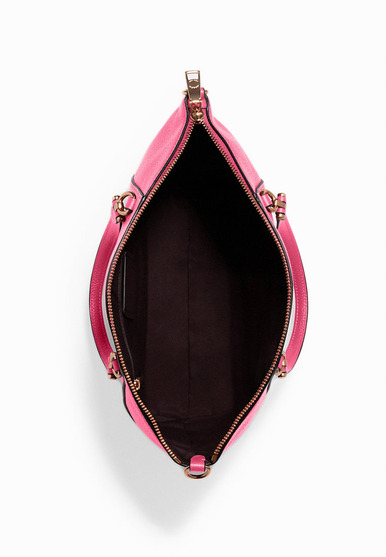 Coach Pebbled Leather Prairie Satchel - Fuchsia
