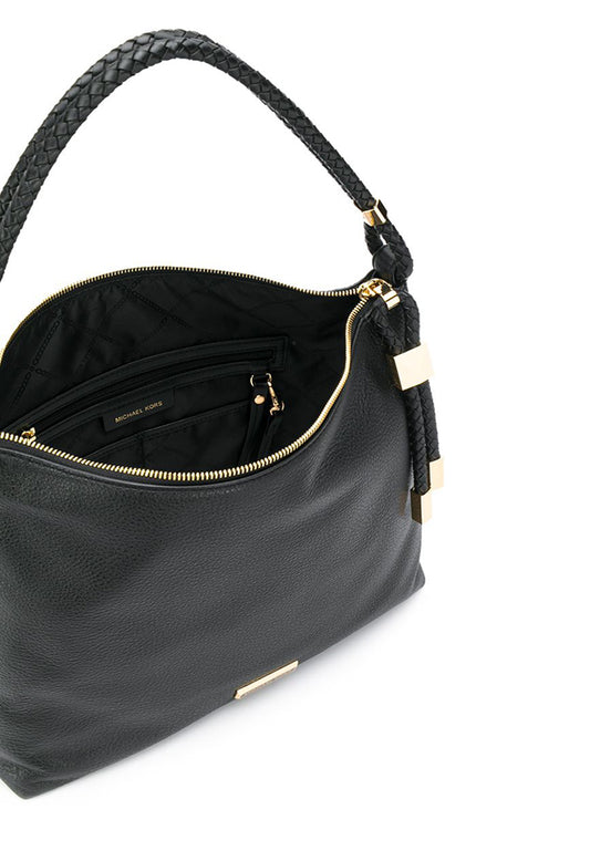 Michael Kors Lexington Medium Pebbled Leather Shoulder Bag - Black