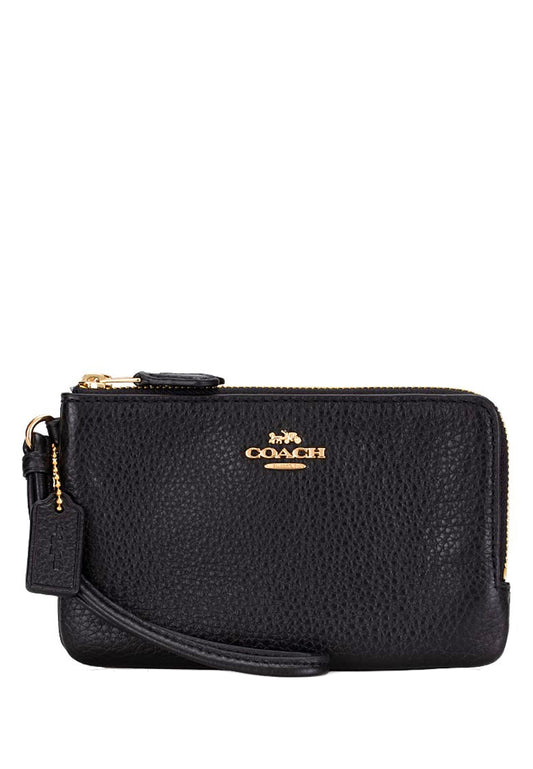 Coach Double Corner Zip Wristlet - Black