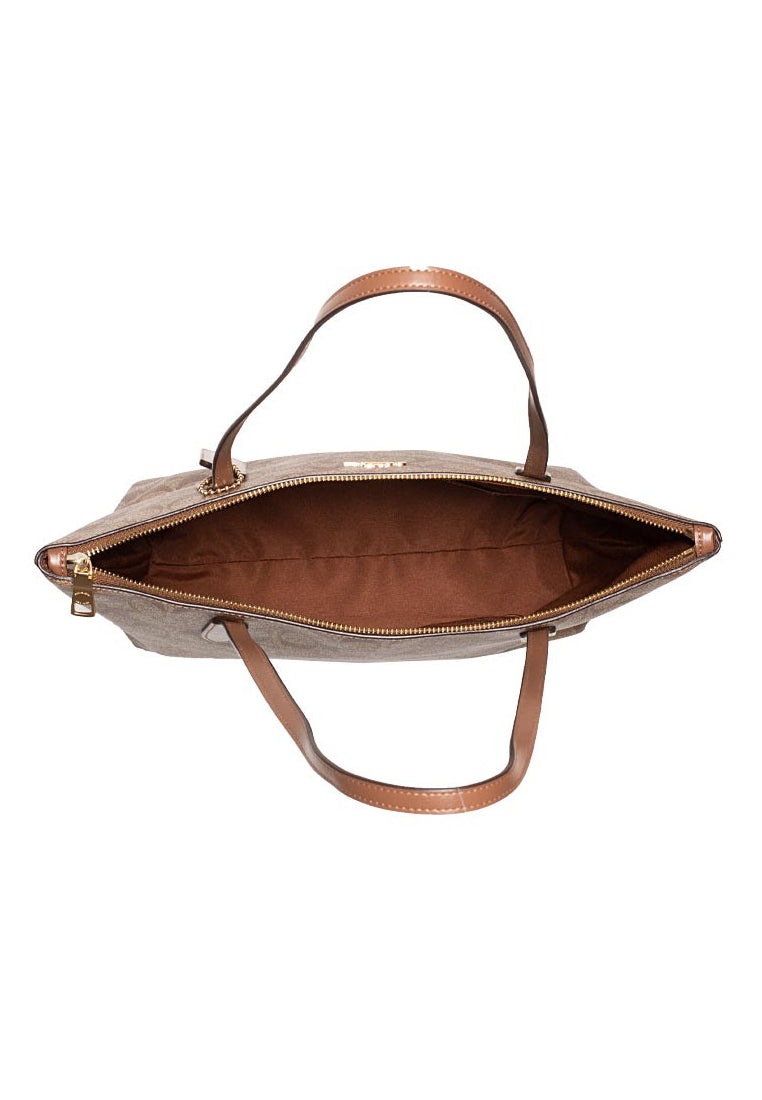Coach Zip Top Tote In Signature Canvas - Brown