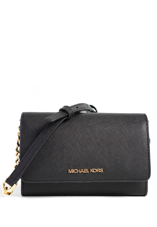 Michael Kors Jet Set Travel Medium Phone Crossbody Bag- Black