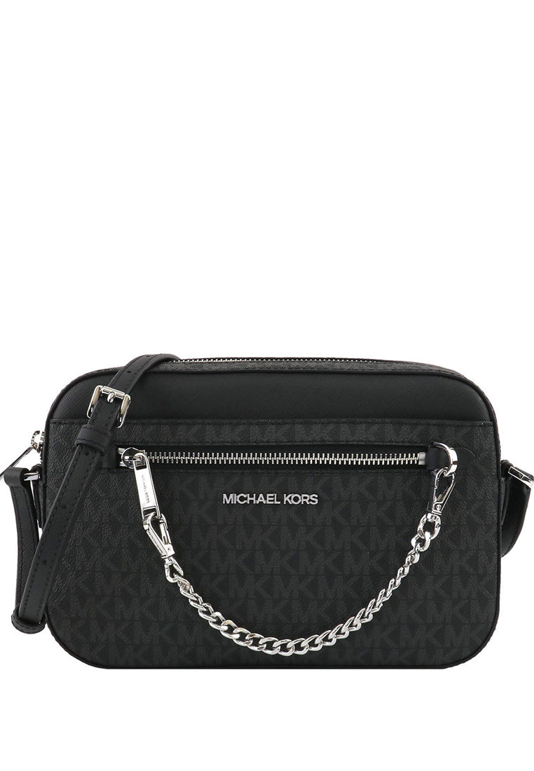 Michael Kors Jet Set Item Signature Large Chain Crossbody Bag - Black
