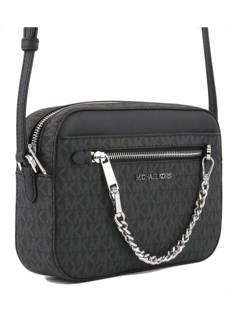 Michael Kors Jet Set Item Signature Large Chain Crossbody Bag - Black