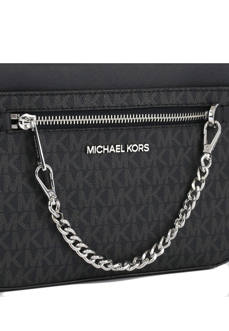 Michael Kors Jet Set Item Signature Large Chain Crossbody Bag - Black