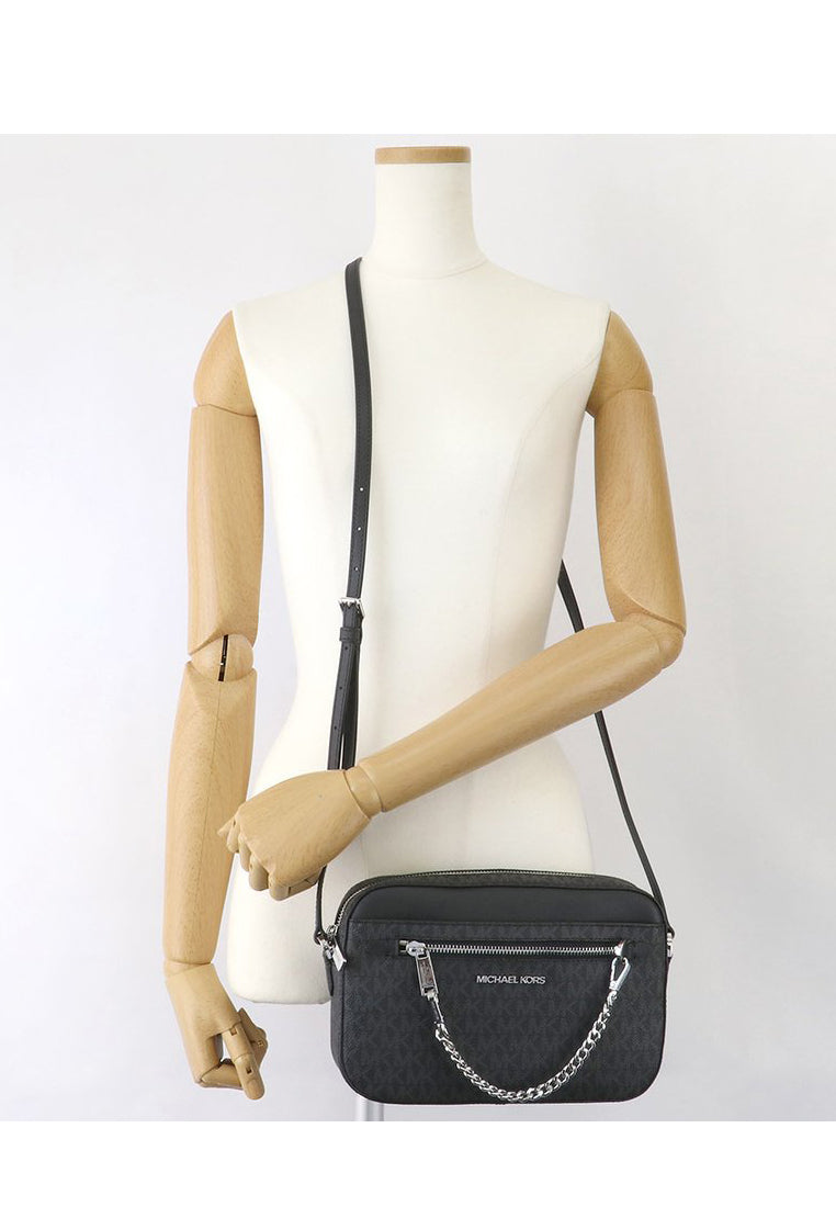 Michael Kors Jet Set Item Signature Large Chain Crossbody Bag - Black