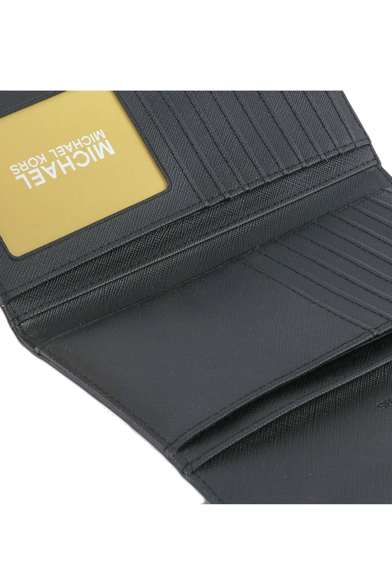 Michael Kors Jet Set Travel Large Trifold Wallet In Signature - Black
